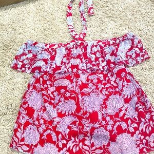 EUC Tommy Hilfiger Off Shoulder Floral Halter Top XL